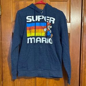 Nintendo Super Mario Navy Blue Full Zip Hoodie